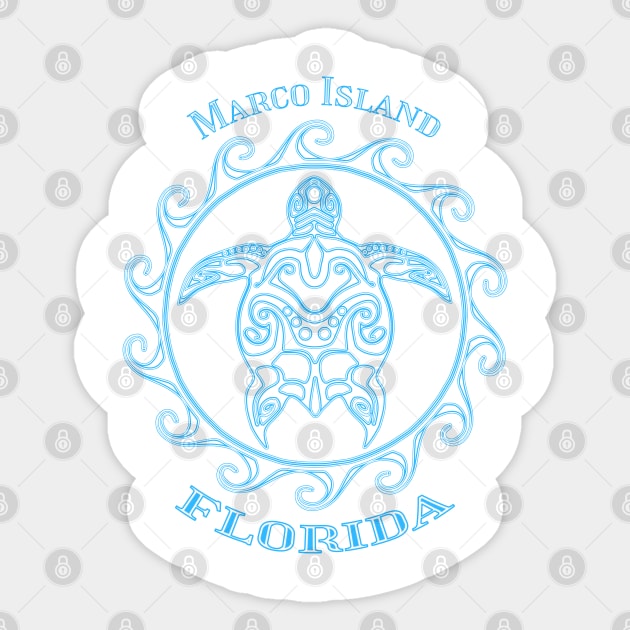Marco Island Tribal Sea Turtle Summer Sticker by macdonaldcreativestudios